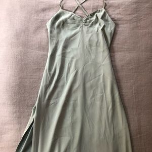 Sage green Fame and Partners dress.